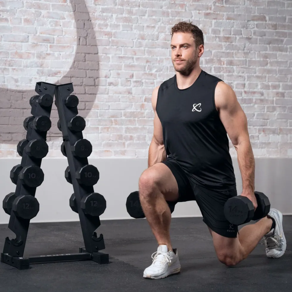 Centr Dumbbell Toren met 12-delige dumbbellset - 4 t/m 14 kg