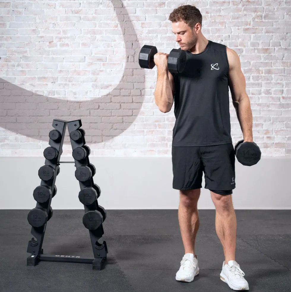 Centr Dumbbell Toren met 12-delige dumbbellset - 4 t/m 14 kg