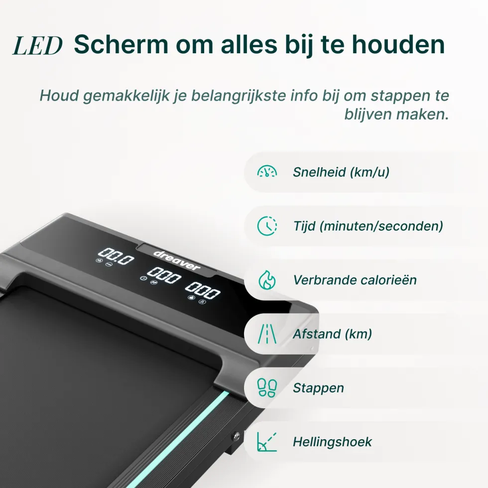 Dreaver Elevate One Walkingpad - met Stappenteller