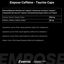 Empose Nutrition Cafeïne / Taurine Caps - 100 Capsules