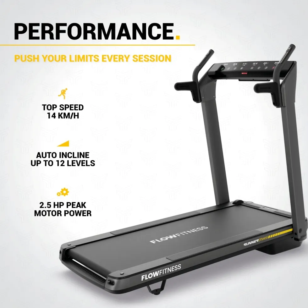 Flow Fitness Runner DTM400i Loopband - 99% Voorgemonteerd - Zwart