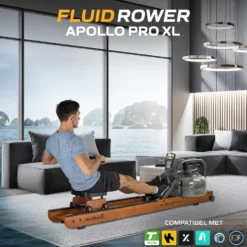 Fluid Rower Apollo Pro XL Roeitrainer - Donker Eiken