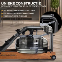 Fluid Rower Apollo Pro XL Roeitrainer - Donker Eiken