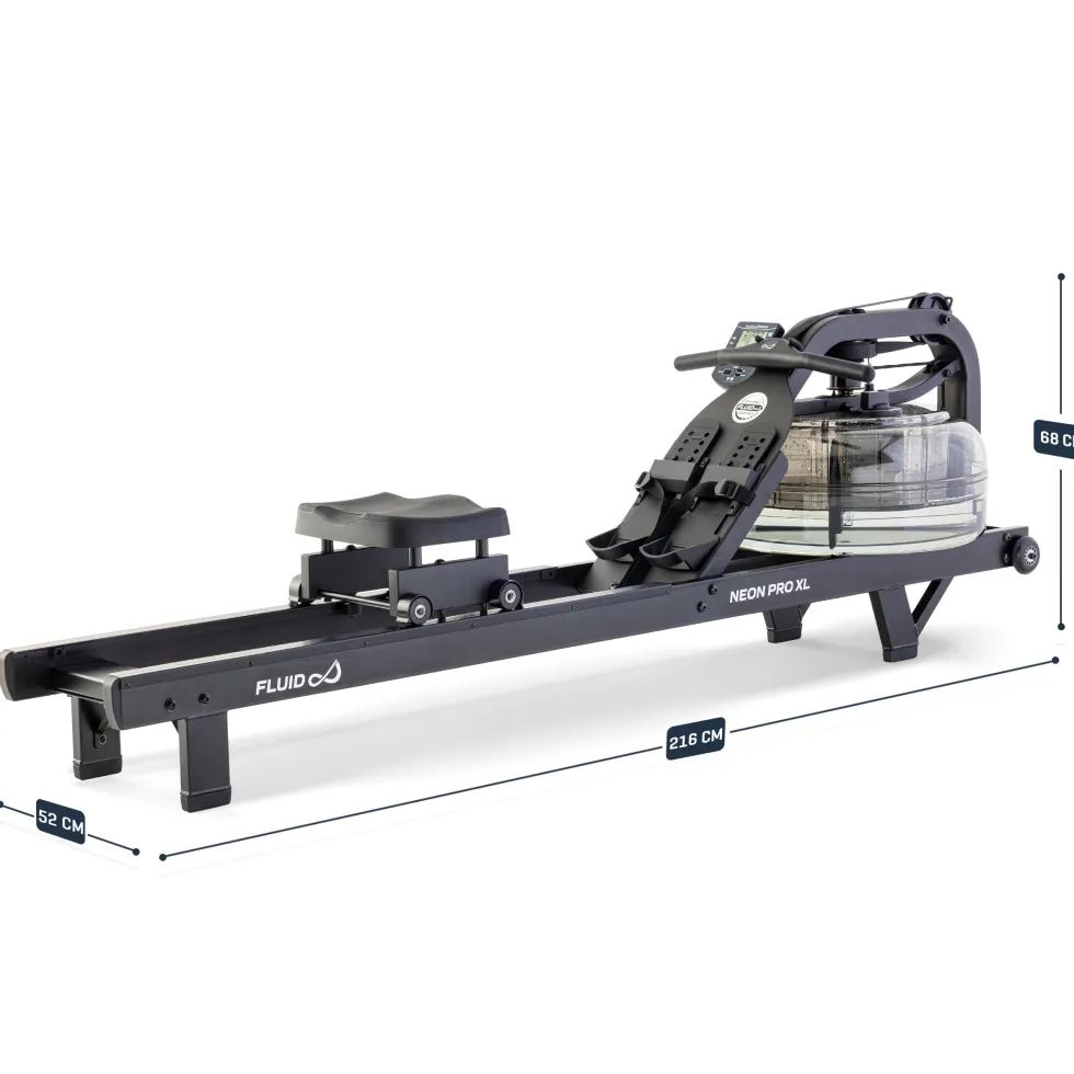 Fluid Rower Neon Pro XL Roeitrainer - Mat Zwart