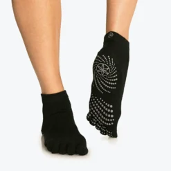 Gaiam Grippy Yoga Socks - Anti-Slip Yogasokken - Zwart/Grijs
