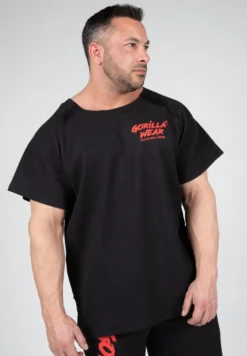 Gorilla Wear Augustine Old School Work out Top - Zwart/Rood