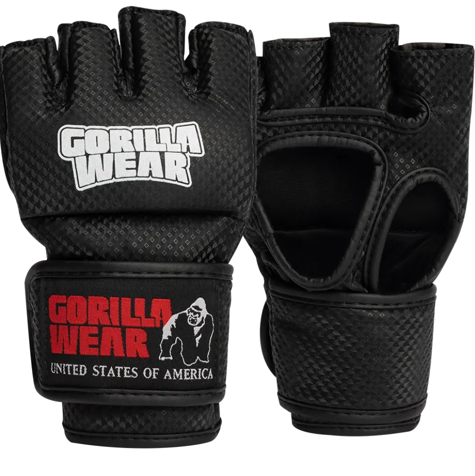 Gorilla Wear Berea MMA Handschoenen (Zonder Duim) - Zwart/Wit