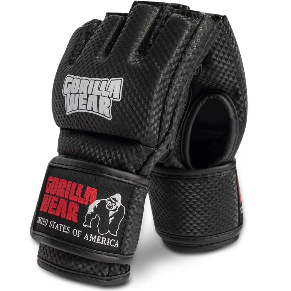 Gorilla Wear Berea MMA Handschoenen (Zonder Duim) - Zwart/Wit