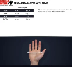 Gorilla Wear Berea MMA Handschoenen (Zonder Duim) - Zwart/Wit