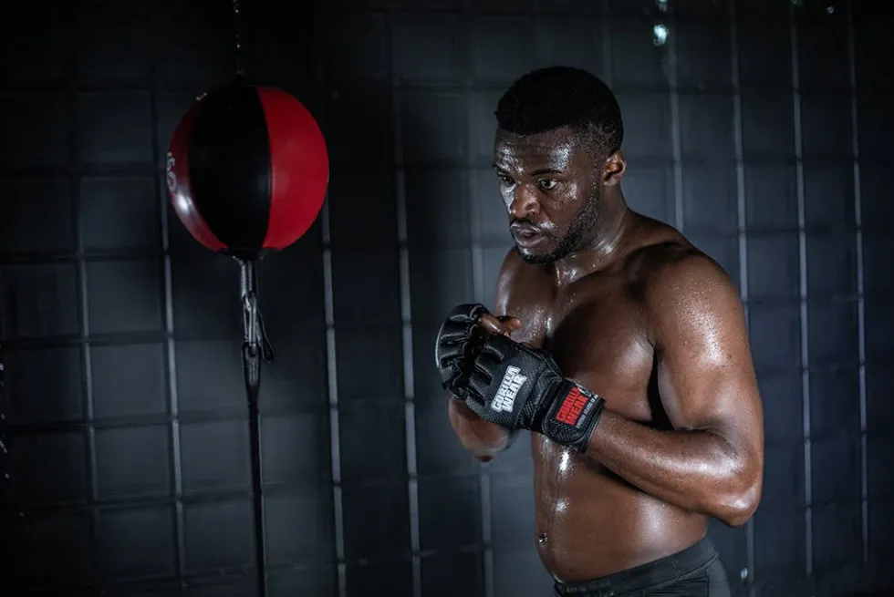 Gorilla Wear Berea MMA Handschoenen (Zonder Duim) - Zwart/Wit