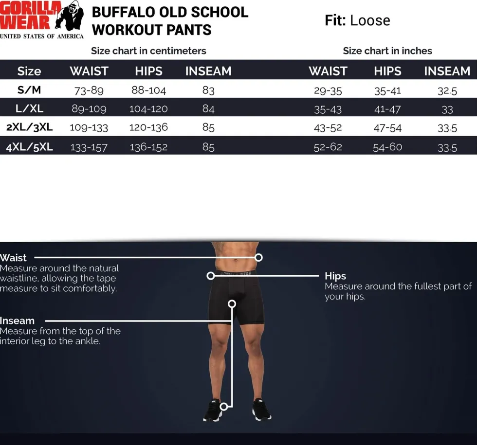 Gorilla Wear Buffalo Old School Trainingsbroek - Zwart/Rood
