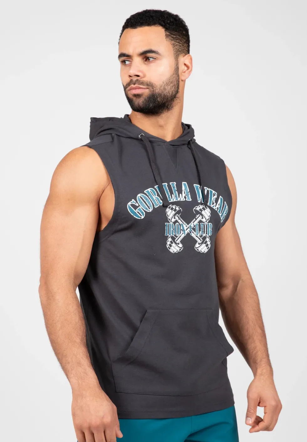 Gorilla Wear Chico Mouwloos T-shirt met Capuchon - Donkergrijs
