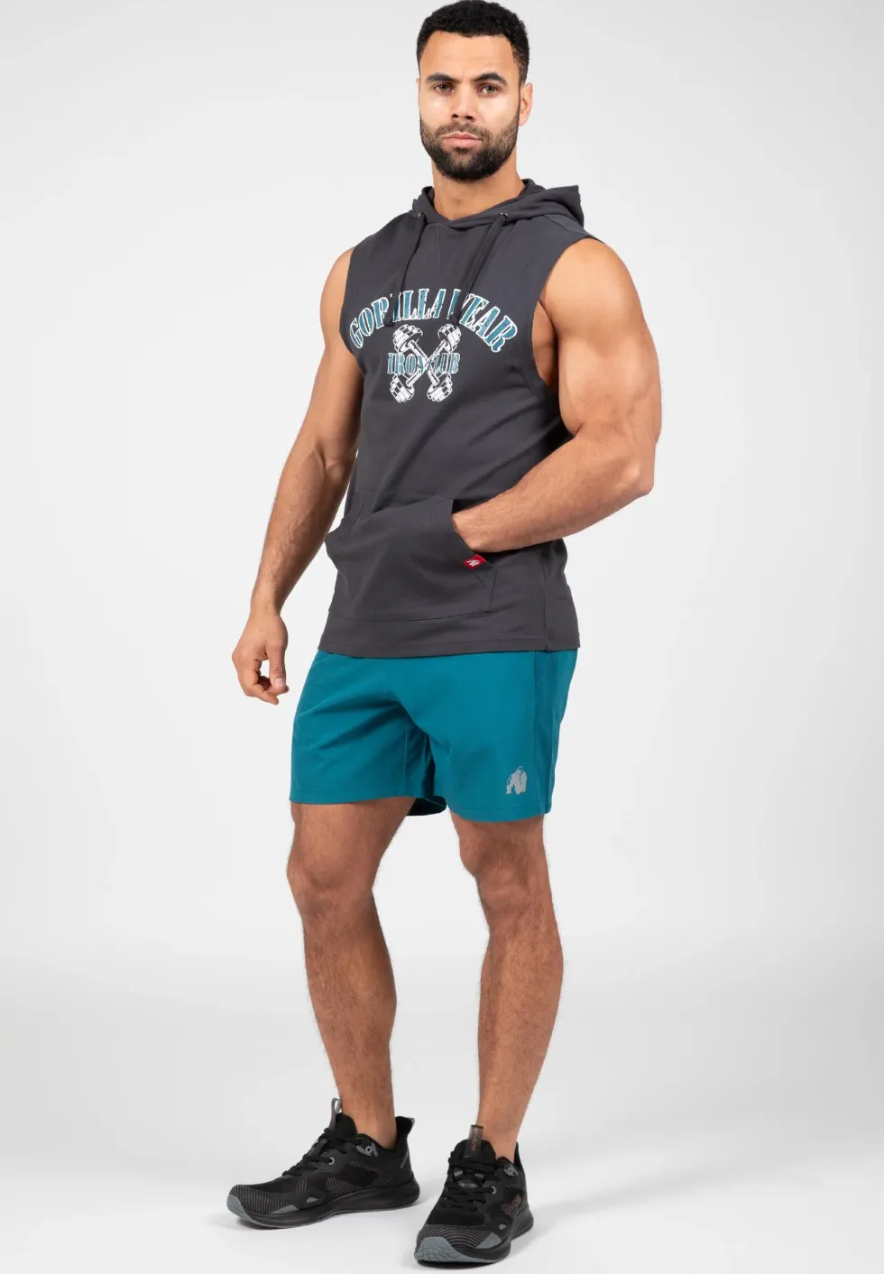 Gorilla Wear Chico Mouwloos T-shirt met Capuchon - Donkergrijs
