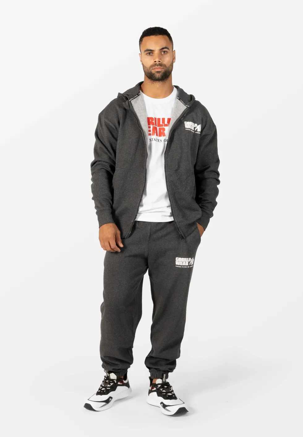 Gorilla Wear Classic Oversized Sweatpants - Donkergrijs Gemeleerd