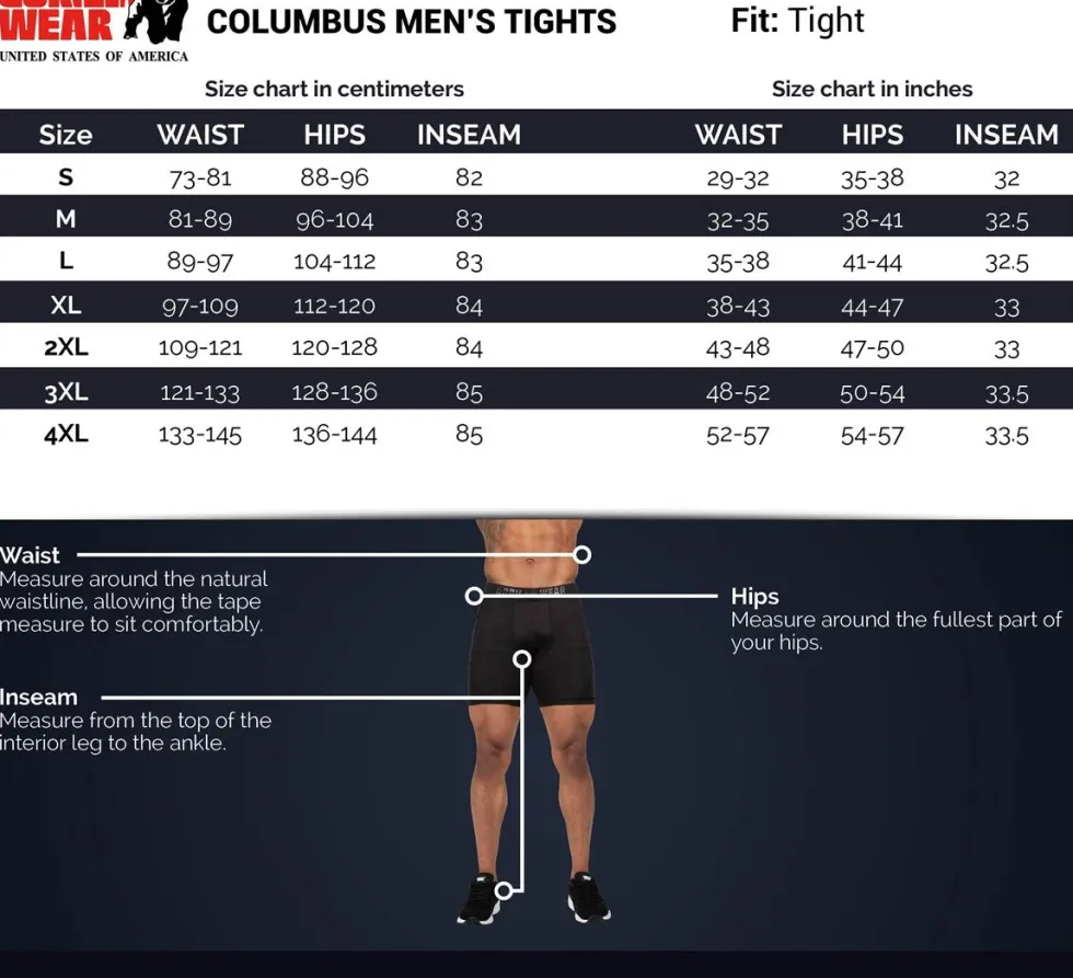 Gorilla Wear Columbus Tights - Zwart