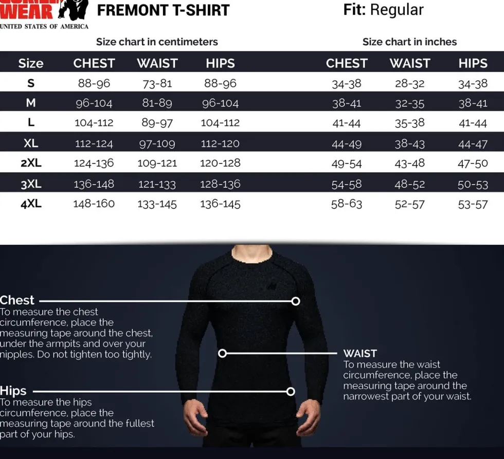 Gorilla Wear Fremont T-shirt - Zwart/Wit