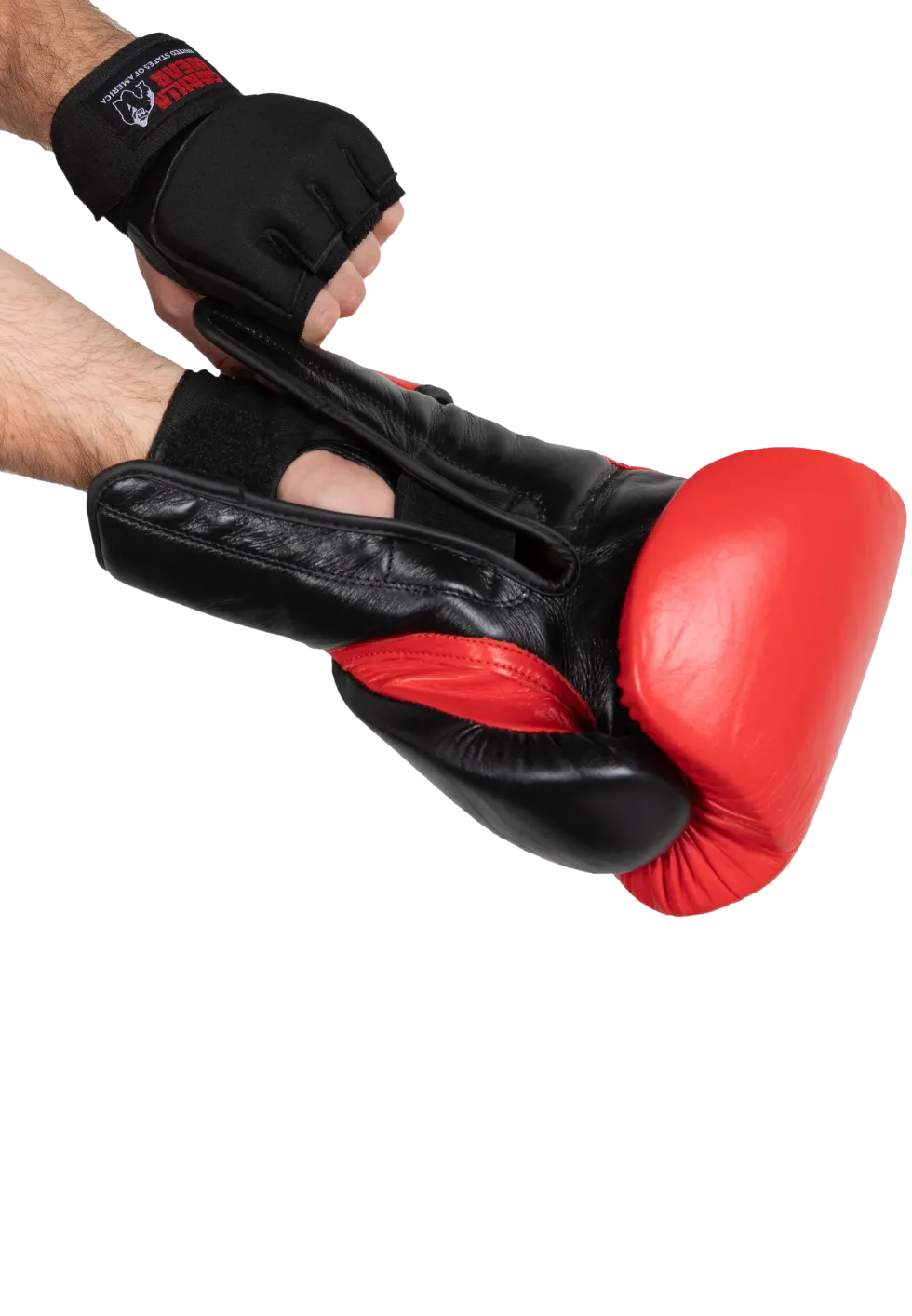 Gorilla Wear Gel Handschoenen met Omslag - Zwart/Wit