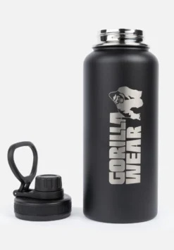 Gorilla Wear Geïsoleerde RVS Waterfles - Zwart - 1000 ml