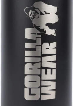 Gorilla Wear Geïsoleerde RVS Waterfles - Zwart - 1000 ml