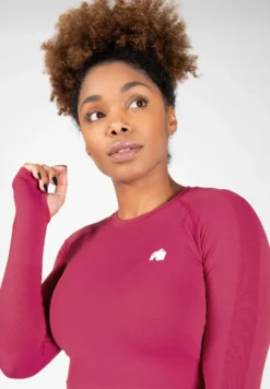 Gorilla Wear Hilton Seamless Cropped Longsleeve - Fuchsia
