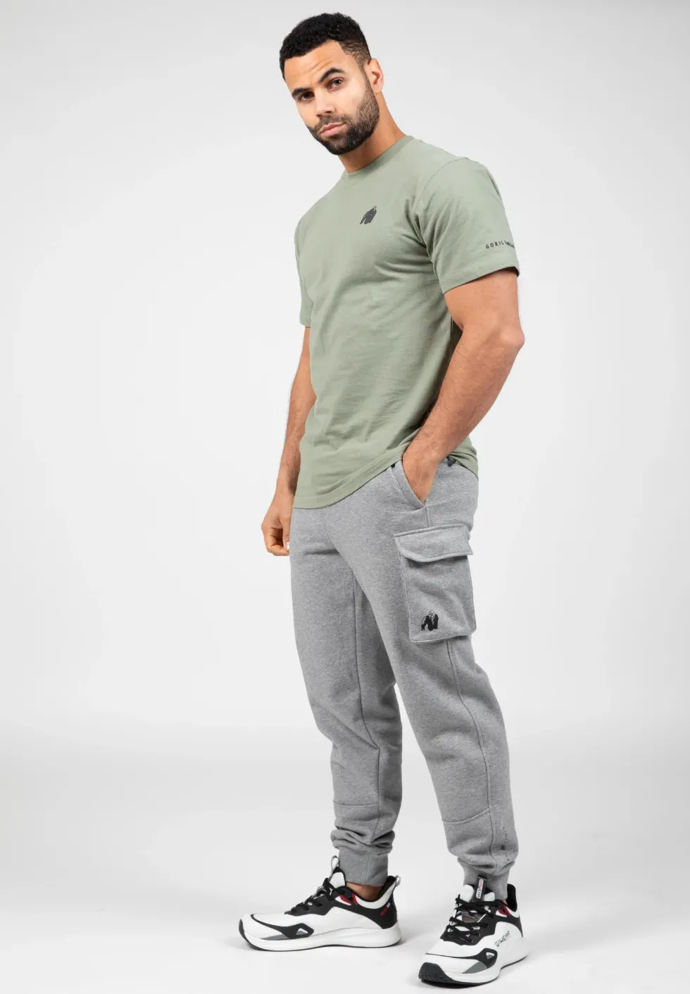 Gorilla Wear Hudson Cargo Joggingbroek - Grijs Gemeleerd