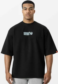 Gorilla Wear Idaho Oversized Waffle T-shirt - Zwart