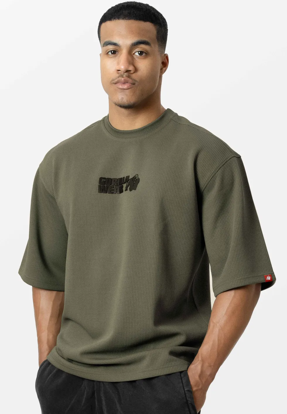 Gorilla Wear Idaho Oversized Waffle T-shirt - Legergroen