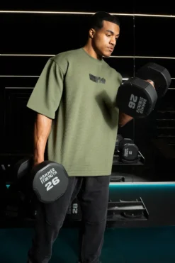 Gorilla Wear Idaho Oversized Waffle T-shirt - Legergroen