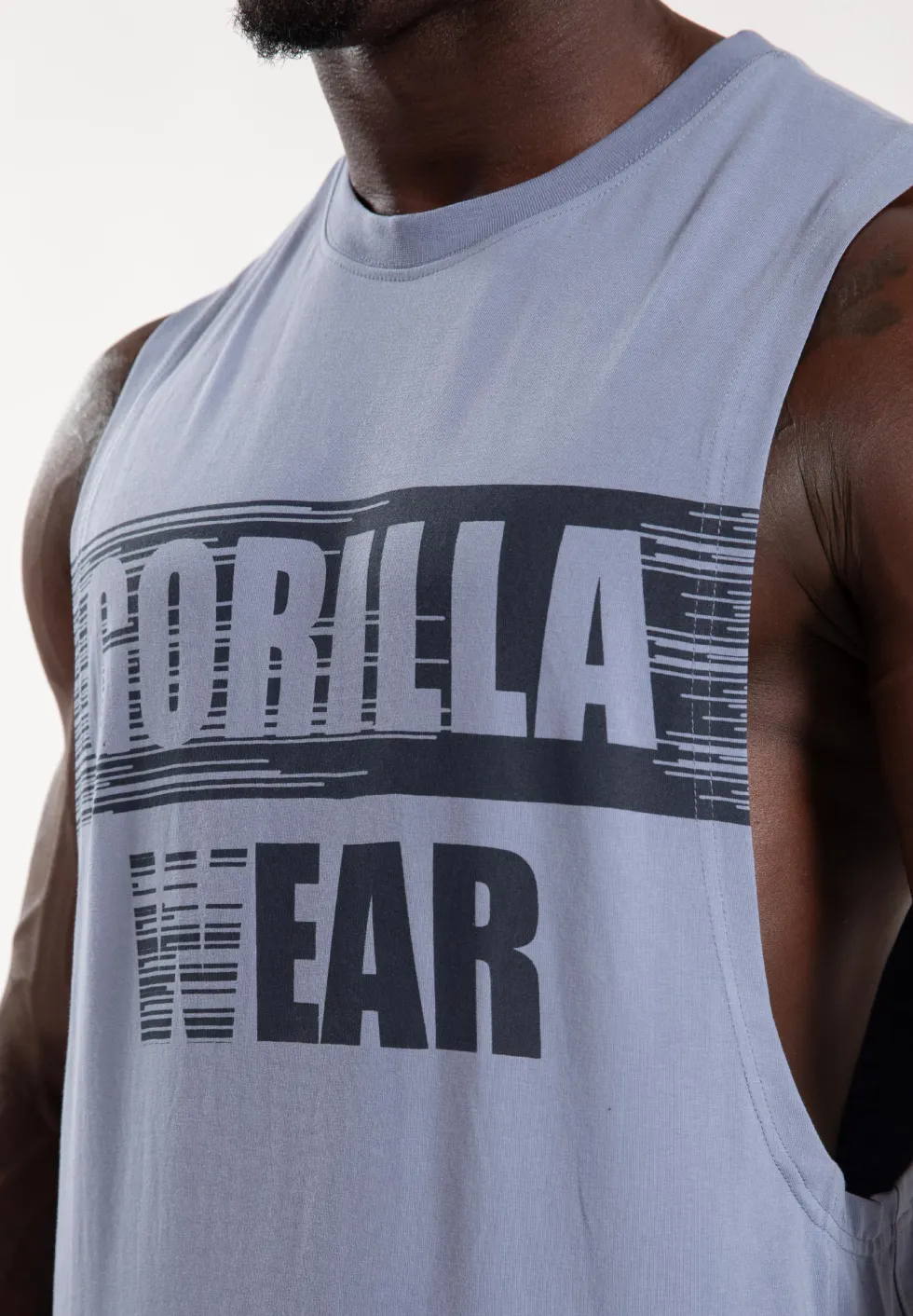 Gorilla Wear Lopez Drop Armhole Tank Top - Stonewash Blauw