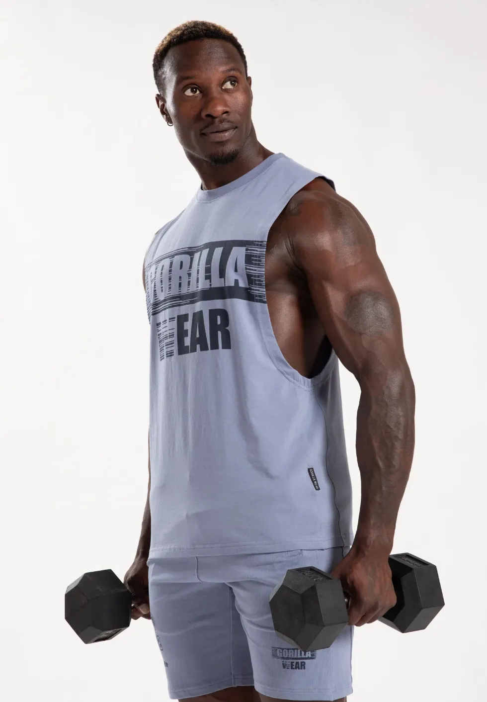 Gorilla Wear Lopez Drop Armhole Tank Top - Stonewash Blauw