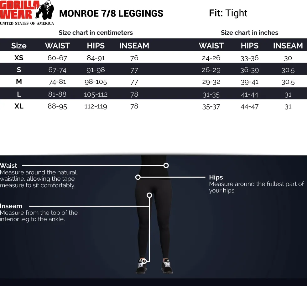 Gorilla Wear Monroe 7/8 Leggings - Zwart