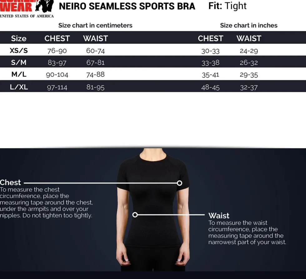 Gorilla Wear Neiro Seamless Sportbeha - Zwart