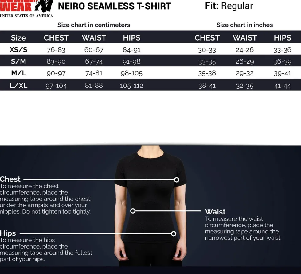 Gorilla Wear Neiro Seamless T-shirt - Zwart