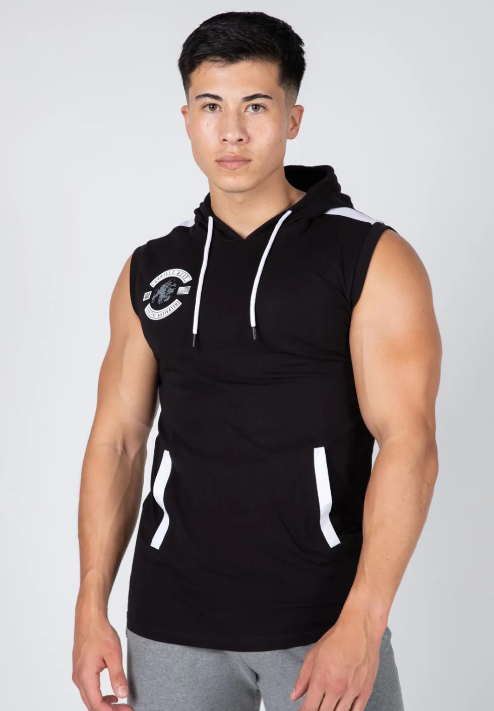 Gorilla Wear Oswego Mouwloos T-shirt met Capuchon - Zwart
