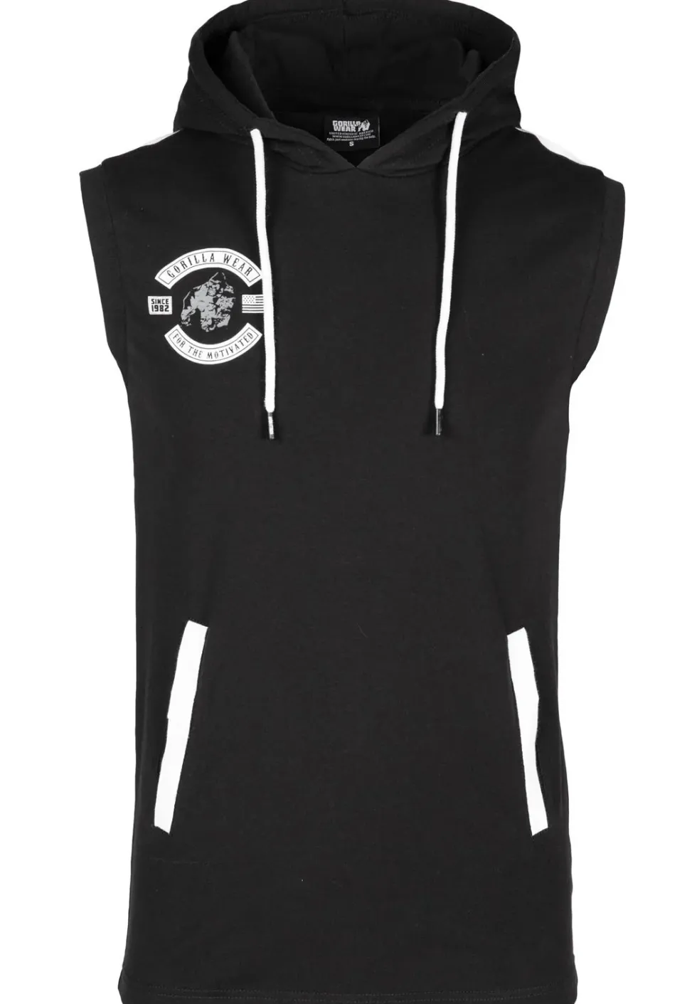 Gorilla Wear Oswego Mouwloos T-shirt met Capuchon - Zwart
