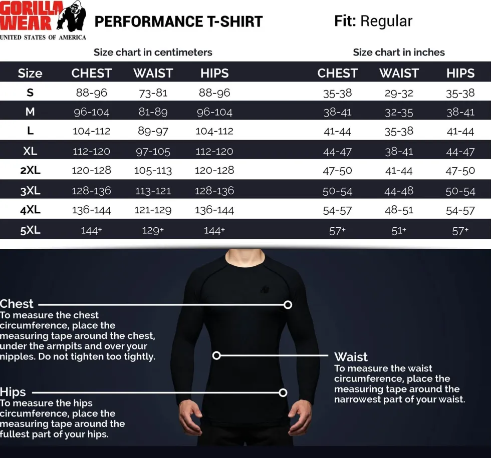 Gorilla Wear Performance T-Shirt - Zwart
