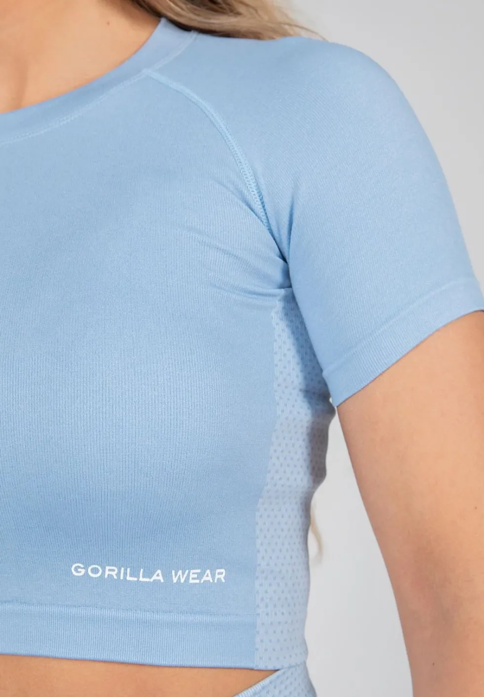 Gorilla Wear Selah Seamless Crop Top - Lichtblauw