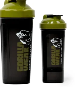 Gorilla Wear Shake Beker XXL - 1000 ml - Zwart/Legergroen