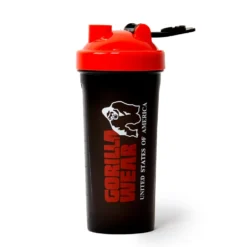 Gorilla Wear Shake Beker XXL - 1000 ml - Zwart/Rood
