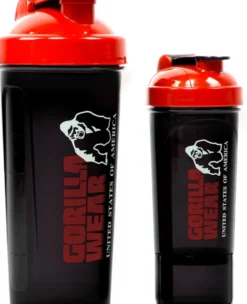 Gorilla Wear Shake Beker XXL - 1000 ml - Zwart/Rood