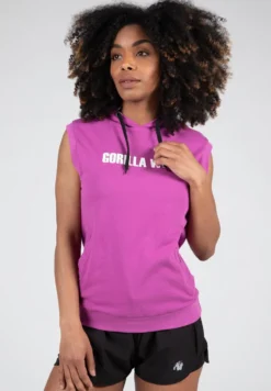 Gorilla Wear Virginia Mouwloze Hoodie - Fuchsia