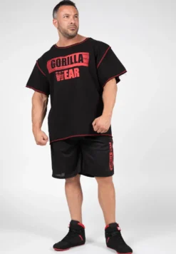 Gorilla Wear Wallace Workout Top - Zwart/Rood