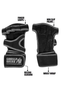 Gorilla Wear Yuma Krachtsport Handschoenen - Zwart/Grijs