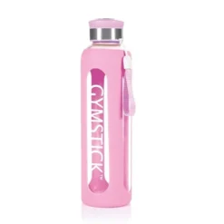 Gymstick Glazen Waterfles - 600 ml - Roze