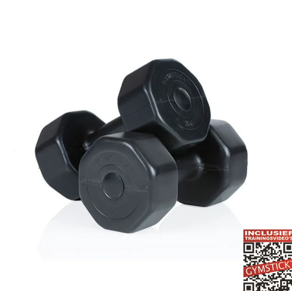 Gymstick Vinyl Dumbbell Set - 2 x 5 kg - Zwart