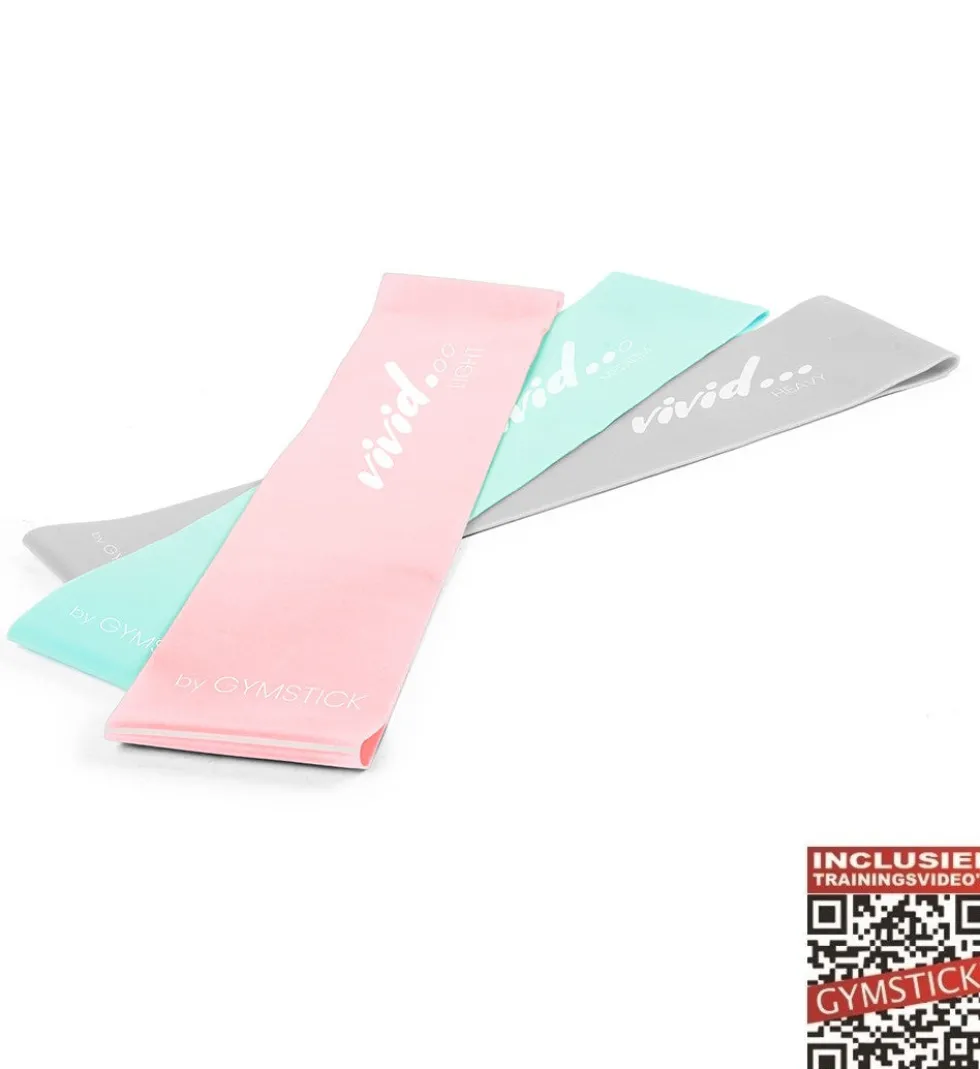 Gymstick Vivid Mini Bands Set - Weerstandsbanden Set - 3 Stuks - Met Online Trainingsvideo's
