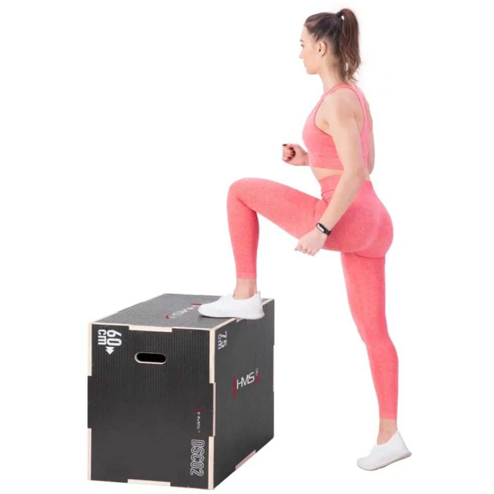 HMS Fitness Plyobox Hout - 75 x 60 x 50 cm - Zwart