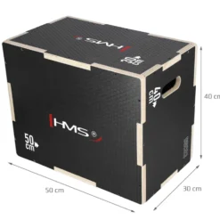 HMS Fitness Plyobox Hout - 50 x 40 x 30 cm - Zwart