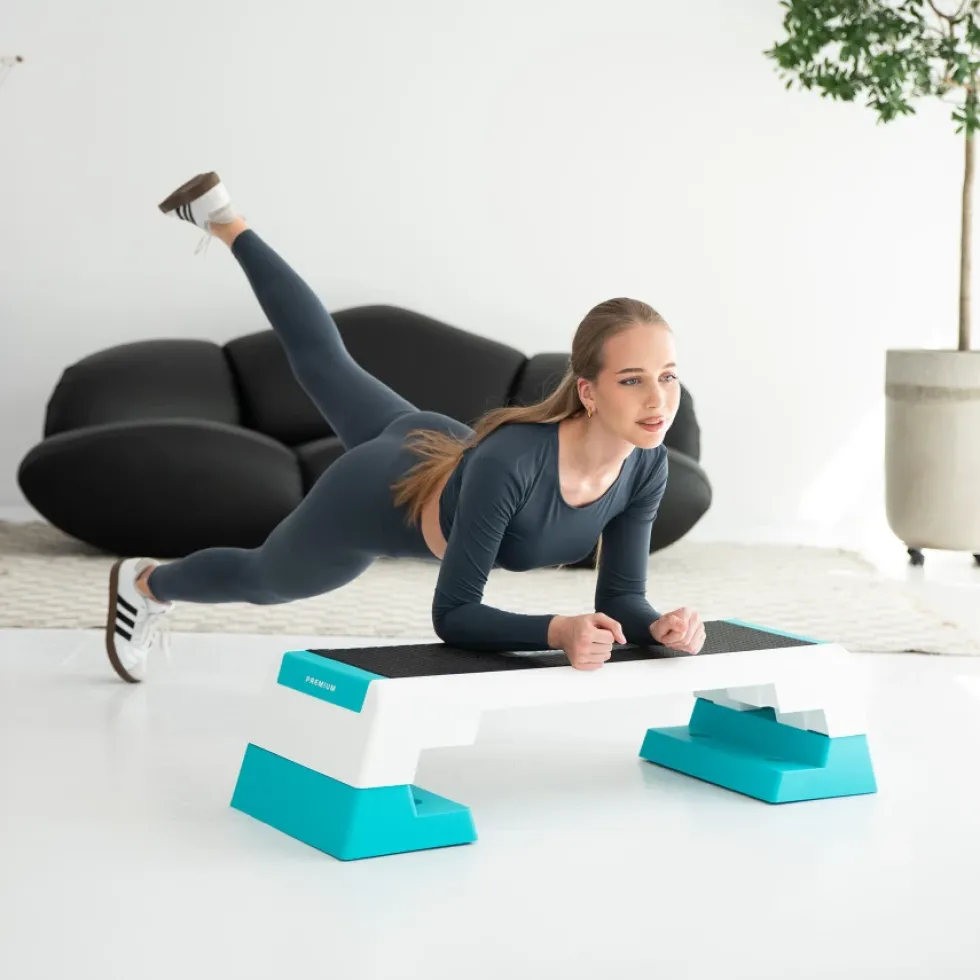 HMS Fitness Premium Aerobic Step - Wit/Blauw
