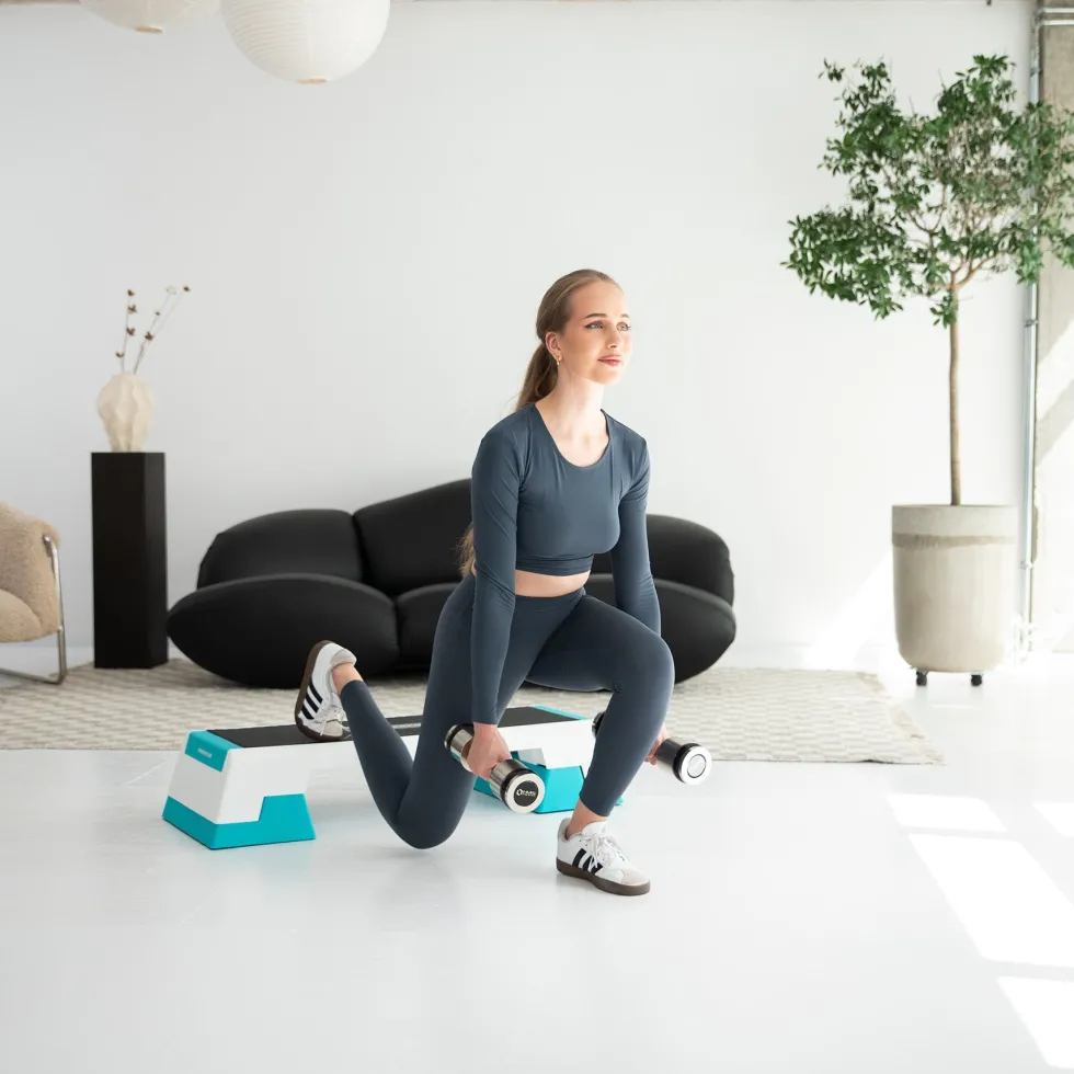 HMS Fitness Premium Aerobic Step - Wit/Blauw